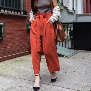 COS wide leg high waist cropped pants